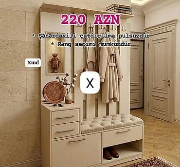 pufik divan: Dəhliz üçün çoxfunksiyalı paltar asqısı və şkaf dəsti - Qiymət: 220 — 1