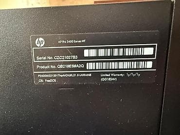 a3 printer satisi: HP Pro 3400 Series MT masaüstü kompüter komplekti Tərkibi: - Sistem — 3