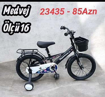 vesebet: Yeni İki təkərli Uşaq velosipedi 16", sürətlərin sayı: 1, Ödənişli çatdırılma — 5