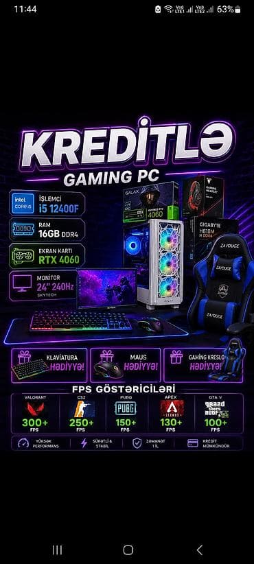 watt pro: Kreditlə Gaming PC – yüksək performanslı oyun kompüteri komplekti — 1