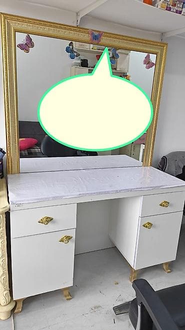 Salon, tibbi mebel: Gözəllik salonu üçün mebel dəsti - Böyük ölçülü güzgülü makiyaj/saç — 1
