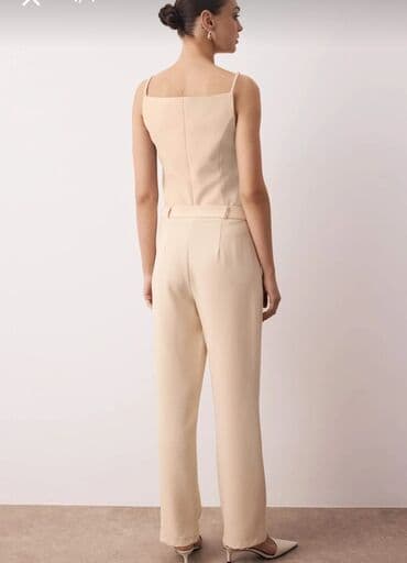 bambuk lifli qadın trusikləri: Qadın şalvarlari– klassik düz kəsim - Model: yüksək belli, düz paça — 4