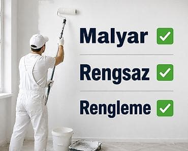 Malyar, rəngsaz və rəngləmə xidməti - Daxili və xarici divarların
