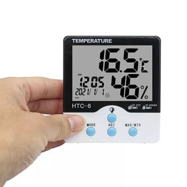 termometrlər: Termometr htc 6 işiqlandirma lcd ekran tempratur nəmişlik saat — 2