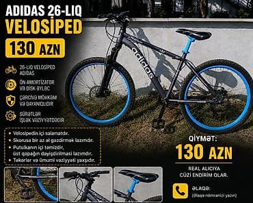 Adidas 26-lıq velosiped Xüsusiyyətlər: - 26-lıq təkərlər - Ön lalafo.az -da Adidas 26-lıq velosiped Xüsusiyyətlər: - 26-lıq təkərlər - Ön