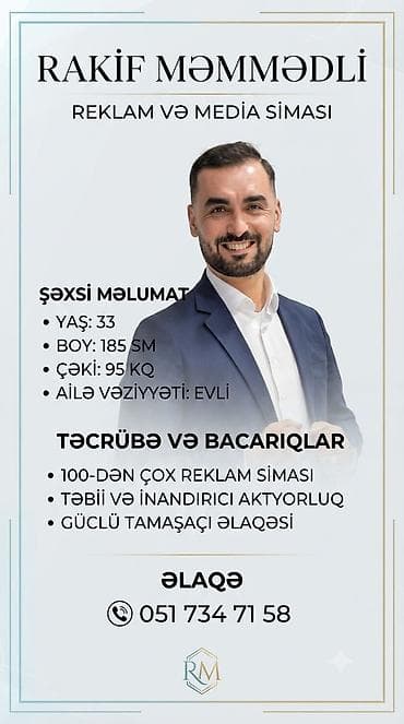 Modellər: Model, Kişi, 33 yaş, 3-5 illik təcrübə — 1