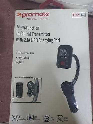 Promate FM-16 – Avtomobil üçün çoxfunksiyalı FM transmitter və 2.1A — 3