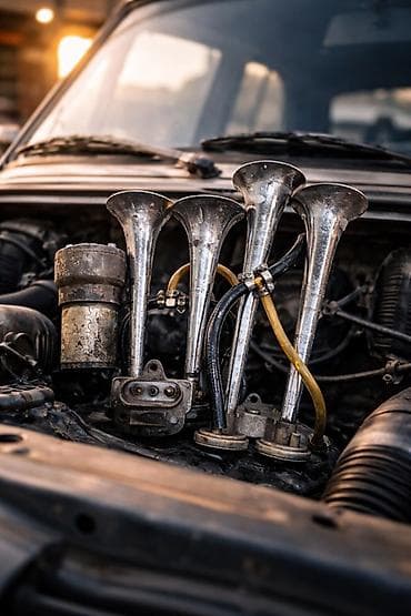 mini ariston: Avtomobil üçün hava siqnalı (kompressorlu, 4 borulu) Məhsul təsviri: - — 2