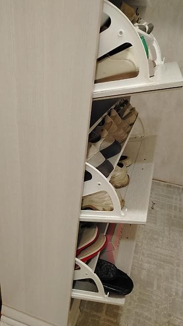 kicik skaf: Yeni, 3 qapılı, Ağ, Taxta Ayaqqabı dolabı — 2