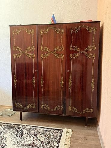 3 двери, Коричневый, Дерево, Распашной, Прямой шкаф — 4