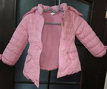 Qız uşaqları üçün qış gödəkçəsi - Rəng: açıq çəhrayı, parıltılı xırda