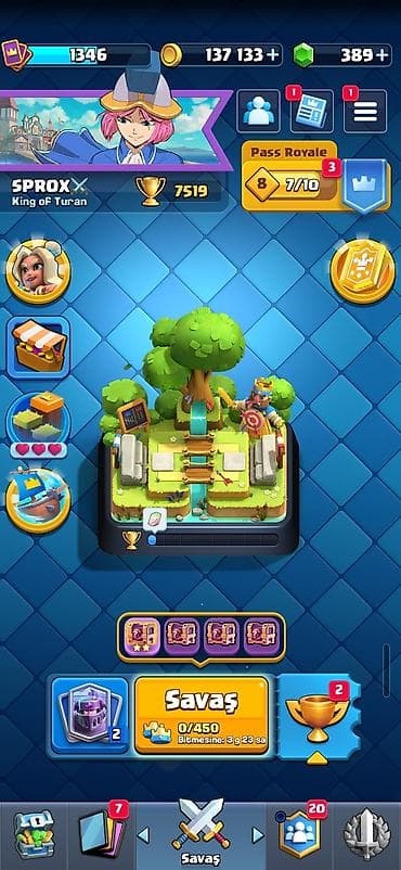 nerd oyunu: Clash Royale hesabı - Kupa: 7519 - Kral Səviyyəsi: 1346 - Qızıl: 137 — 1