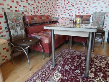 metbex stol stul işlenmiş: Mətbəx üçün, İşlənmiş, Açılan, Künc masa, 2 stul — 2