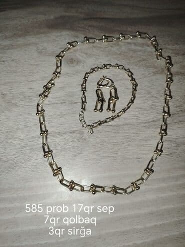 sep sekilleri: Dəstə daxildir: Kulon, Sarı qızıl, 585 Əyar, 96 g — 6