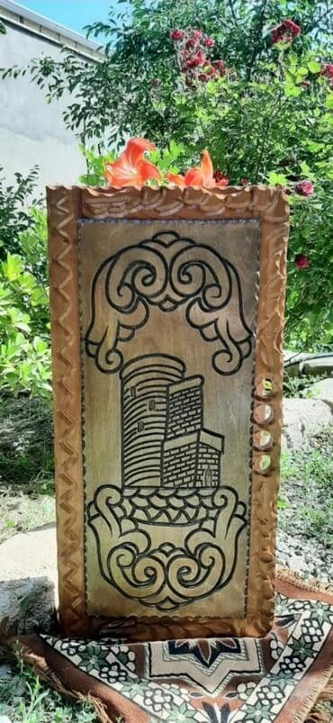 Maskalar, eynəklər: Əl işı taxta tavla dəsti - Material: bərk ağacdan oyma üsulu ilə — 8