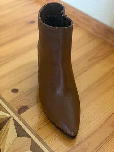 dəri qadın botilyonu: Ölçü: 39, rəng - Qəhvəyi, Yeni — 3