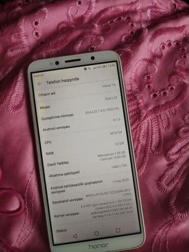 soyuducu işləmiş: Honor 7A, 16 GB, rəng - Ağ, Face ID — 3