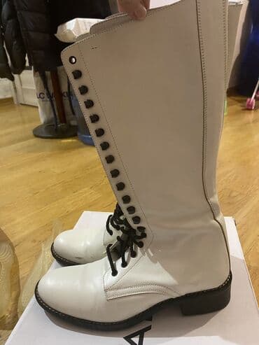 ağ rezin çəkmələr: Uzunboğaz, Ölçü: 38, rəng - Ağ, İşlənmiş — 2