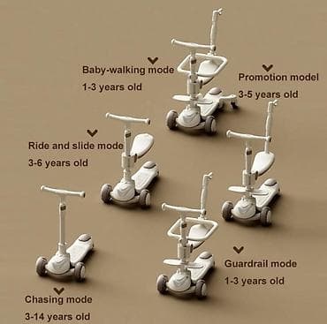 uşaqlar üçün: Oturacaqlı skuter 6aydan 2 yaşa qədər dağılmayan işıqlı gelvi təkər — 6