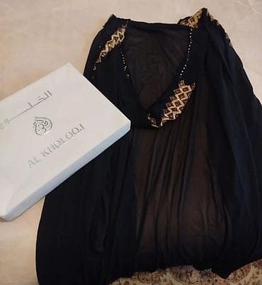 AL KHOLOOJ markalı abaya - Rəng: qara - Material: yüngül — 2