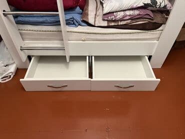 двуспальная кровать с подъемным механизмом: Oğlan və qız üçün, Çarpayı, Matras ilə, Siyirməli, MDF — 3