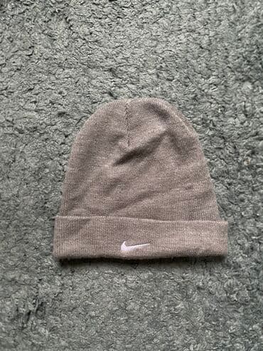 женские вязаные шапки: Qış üçün papaq dəsti – 5 ədəd - Nike trikotaj papaq, boz rəng — 3