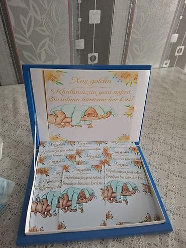 kişi hediyeleri: Yeni doğulan körpə üçün xatirə/souvenir kartları dəsti - Mövzu: “Xoş — 1