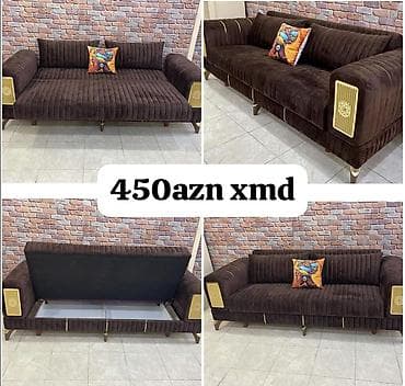 Divanlar: Qonaq otağı üçün müasir divan - Rəng: tünd qəhvəyi - Material — 1