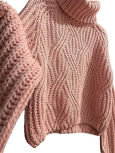 Qadın geyimləri: Qadınlar üçün isti sviterlər dəsti - Modellər: 4 ədəd 1) Pudra — 1