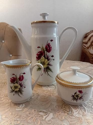 lala.fo posuda: Qəhvə dəsti, rəng - Qızılı, Farfor, Almaniya — 4