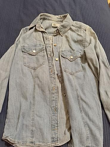 zara xs: ZARA cins köynək - Model: klassik denim köynək - Rəng: açıq mavi — 1