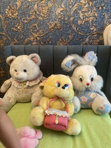 trikotaj uşaq pijamaları: Plyuş oyuncaq dəsti 15 mant - 3 böyük yumşaq oyuncaq: ayı, dovşan və — 1