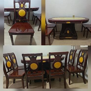 Mətbəx üçün, Açılmayan, Oval masa, 6 stul