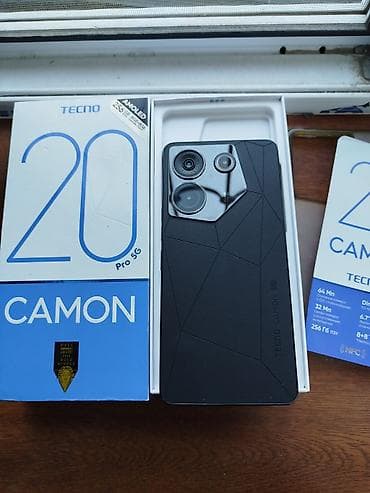 Tecno Camon 20 Pro 5G, 256 GB, rəng - Qara, Sensor, Barmaq izi, Face ID