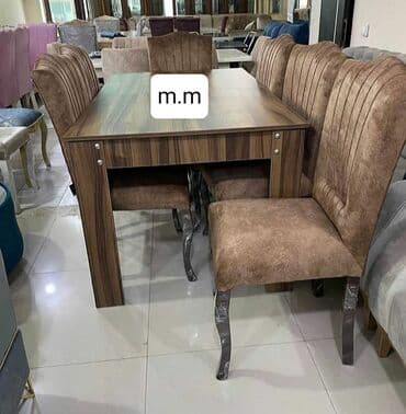 işlənmiş stol stul dəsti sumqayit: Qonaq otağı üçün, Yeni, Açılmayan, Dördbucaq masa, 6 stul — 8