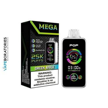 eleaf istick pico 75w: FOF MEGA Green Apple elektron siqaret - 25K Puffs – uzunmüddətli — 1