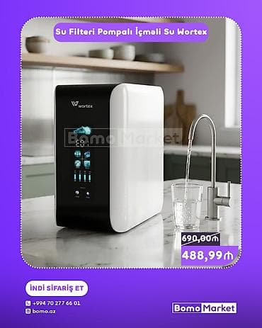 Wortex Pompalı İçməli Su Filtri - Mətbəx üçün kompak tərtibatlı