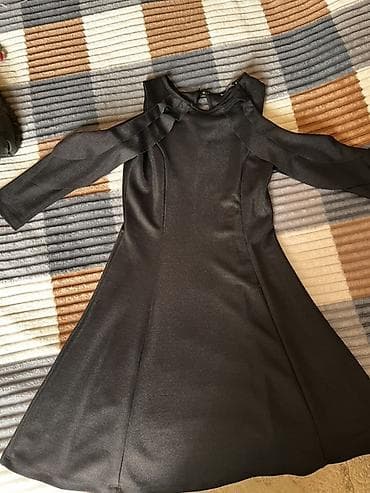 yeni model donlar: Qara rəngli zərif don - Model: A-kəsim, ətəyi genişlənən siluet - — 2