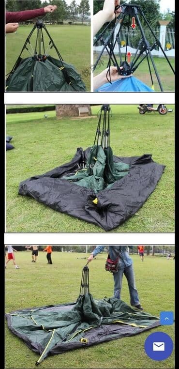 cadır qiymətləri: 4 nəfərlik aftomatik açılıb yığılan Çadır.Açılıb yığılması 20 saniyə — 6