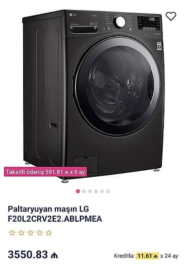 kofe maşın: Paltaryuyan 20 kq LG. Maqnit mator sessiz işləyir. 1 ay istifade — 1