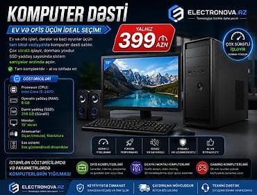Masaüstü kompüterlər və iş stansiyaları: 💻 **KOMPUTER DƏSTİ – CƏMİ 399 AZN!** Ev, ofis, onlayn dərslər və — 1