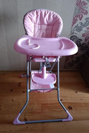 Asya…. uşaq yemək stulu - Rəng: çəhrayı - Yumşaq, hündür arxalı