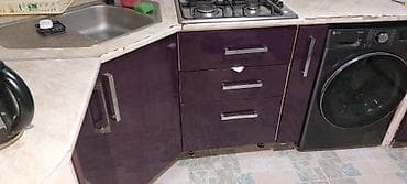 mebel stol stullar: Mətbəx mebeli dəsti - Aşağı modul: bənövşəyi parlaq fasadlar, 3 geniş — 1