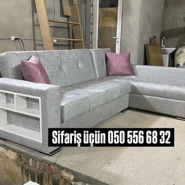 Sifarişlə taburetkalar: Künc divan, Qonaq otağı üçün, Vеlur parça — 4