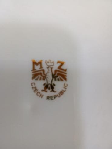 möhür: Boşqablar, 4 ədədli dəst, rəng - Göy, Farfor, Çexiya — 2