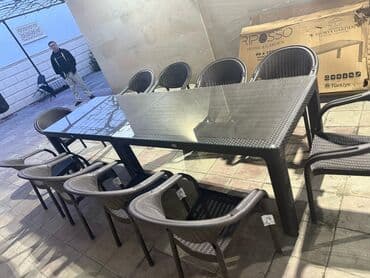 fırlanan oturacaq: Yeni, Dördbucaq masa, 10 stul, Açılmayan, Stullar ilə, Plastik, Türkiyə — 2