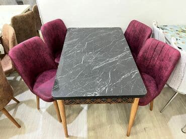 yığılıb açılan stol: 🇹🇷Türk istehsalı Möhtəşəm ✨✨ Kuxna üçün stol stul dəsti 4 stul 1 — 5