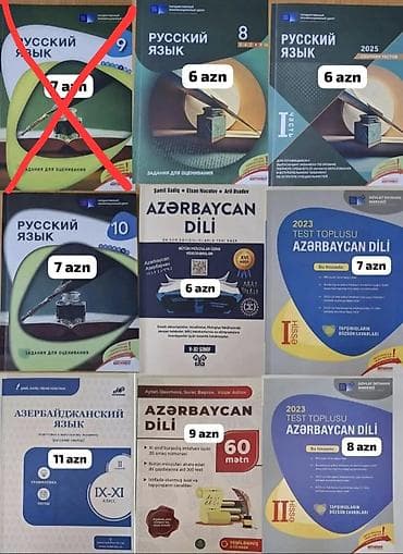 Məktəb və imtahan hazırlığı üçün müxtəlif fənlər üzrə test topluları