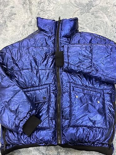 Куртки: Elektro goy rengde, 2 cibli, mexli kapyushonlu, qol emblemli, zamoklu — 1