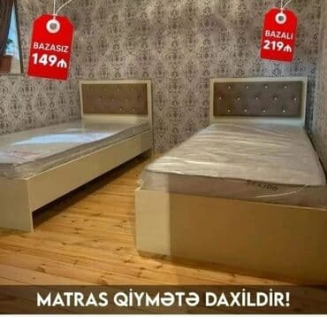 taxt: Yeni, Təknəfərlik çarpayı, Bazasız, Matras ilə, Siyirməsiz, Azərbaycan — 18